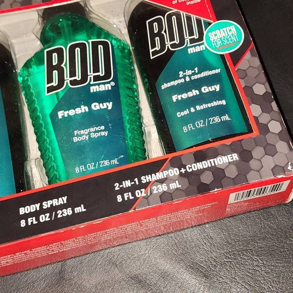 Bod Grooming Nib Bod Man Fresh Gut Sport Pack Body Spray Body Wash Shampoo Conditioner New